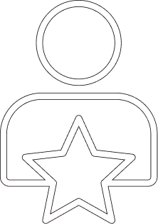 Person icon with a star symbol